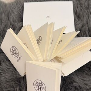 Hermes Cream Logo-Stamped Stationery Booklet Set